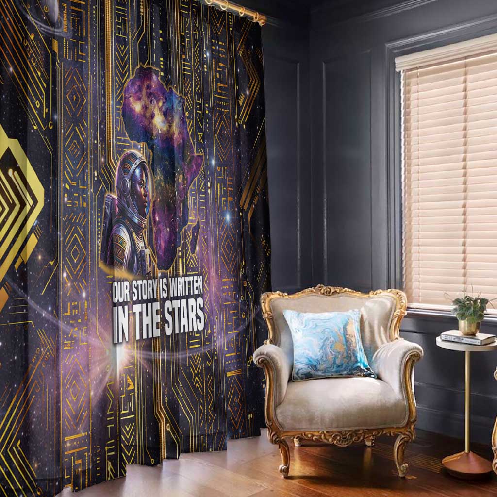 Afrofuturism Legacy Beyond Window Curtain African Astronaut Galaxy Mask