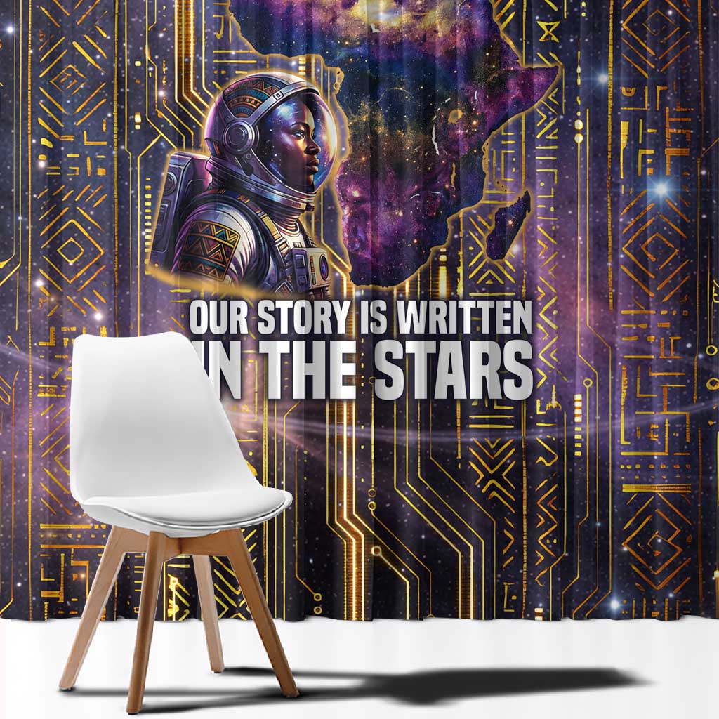 Afrofuturism Legacy Beyond Window Curtain African Astronaut Galaxy Mask