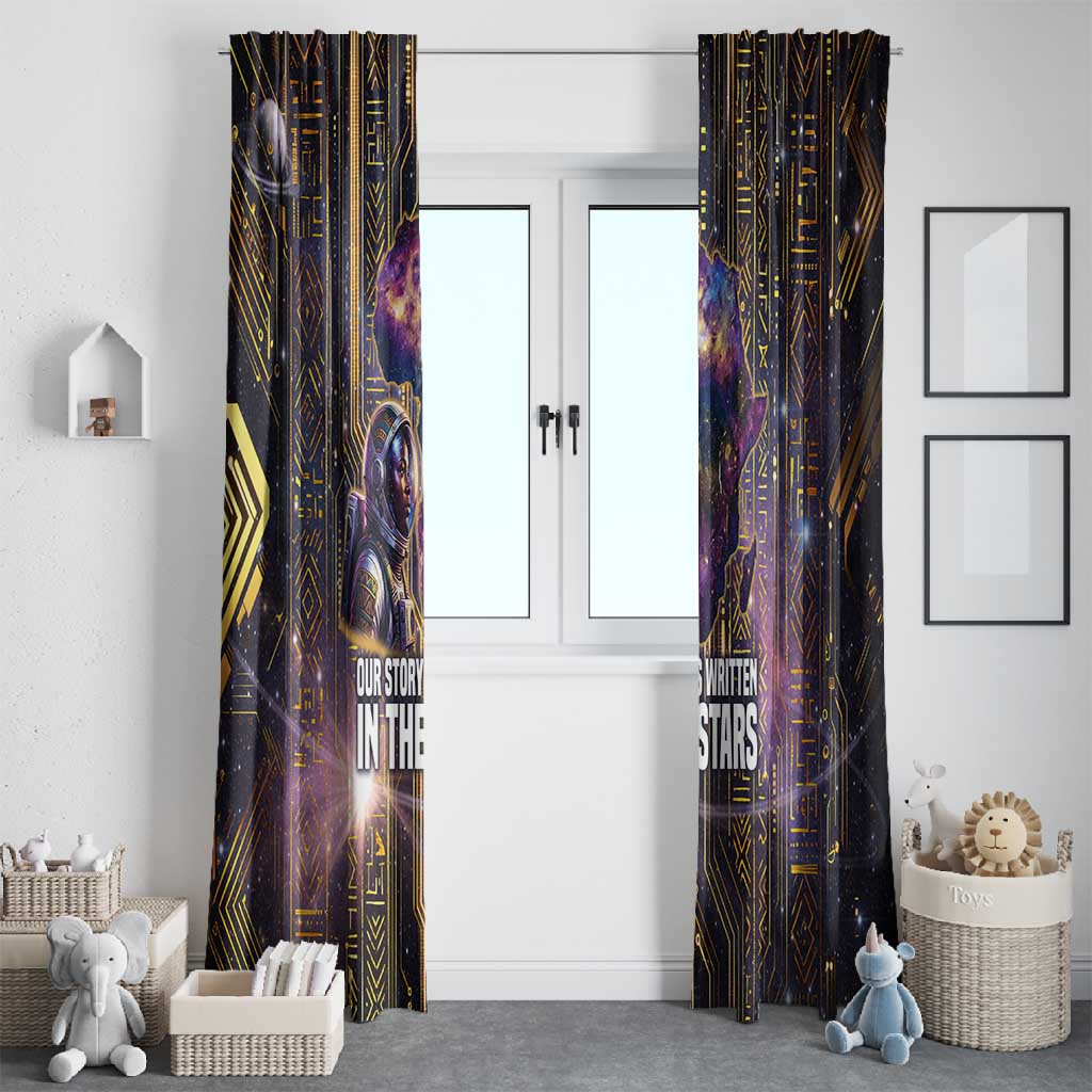 Afrofuturism Legacy Beyond Window Curtain African Astronaut Galaxy Mask