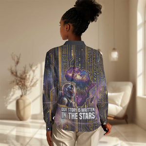 Afrofuturism Legacy Beyond Women Casual Shirt African Astronaut Galaxy Mask