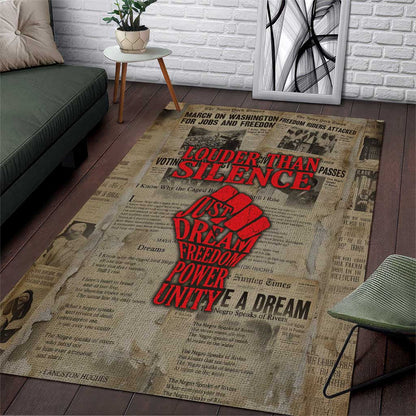 Louder Than Silence African Area Rug Civil Rights News Megaphone