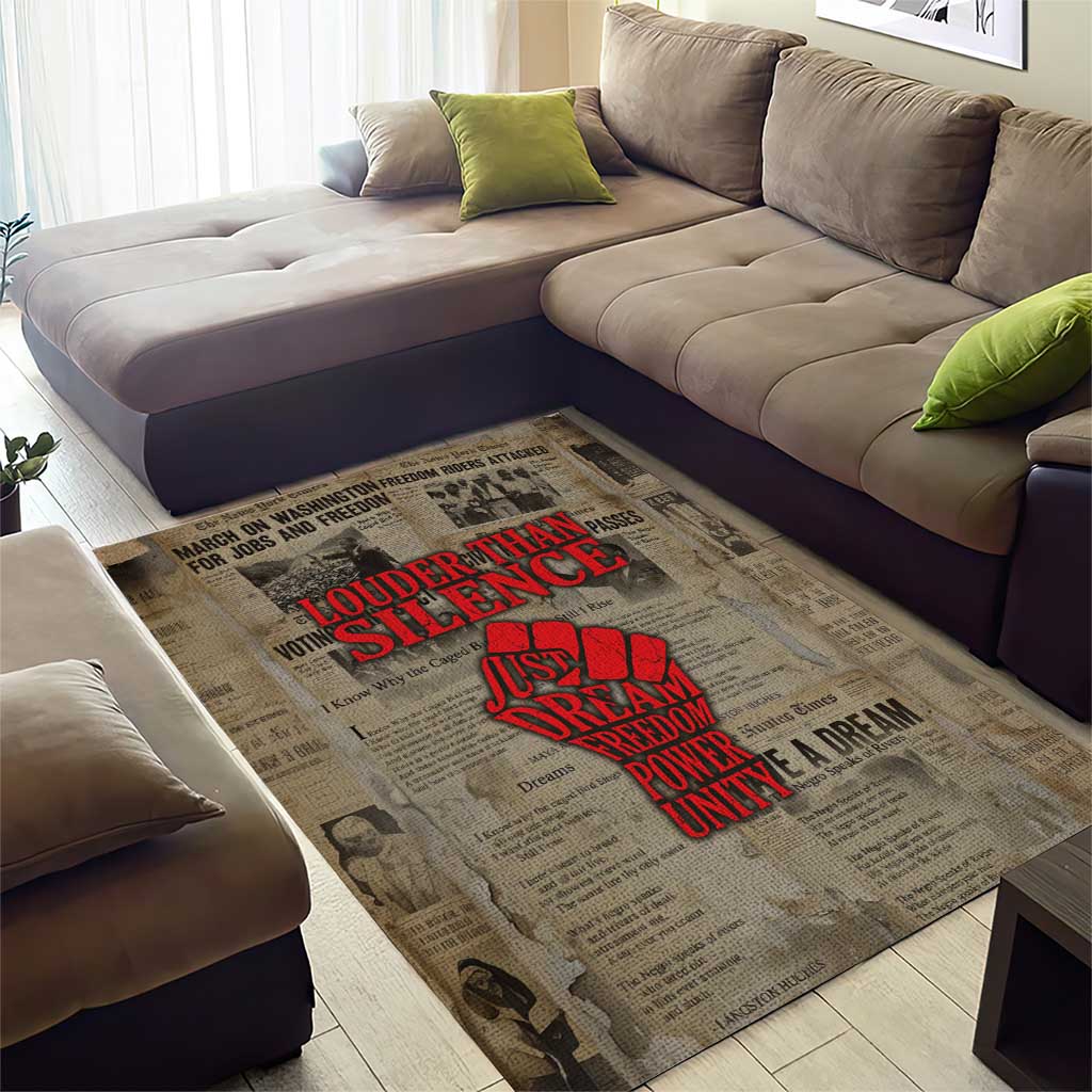 Louder Than Silence African Area Rug Civil Rights News Megaphone