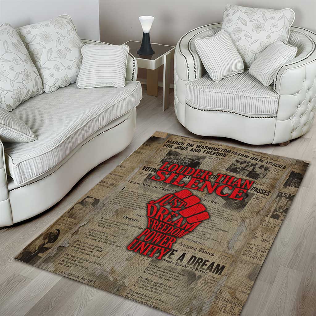 Louder Than Silence African Area Rug Civil Rights News Megaphone