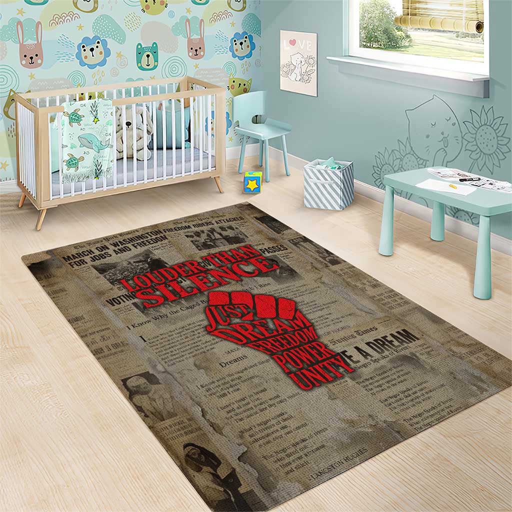 Louder Than Silence African Area Rug Civil Rights News Megaphone