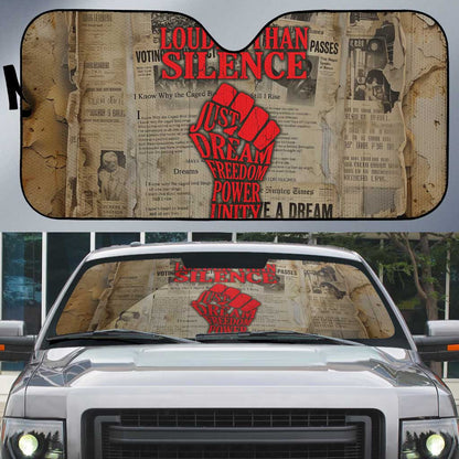 Louder Than Silence African Auto Sun Shade Civil Rights News Megaphone