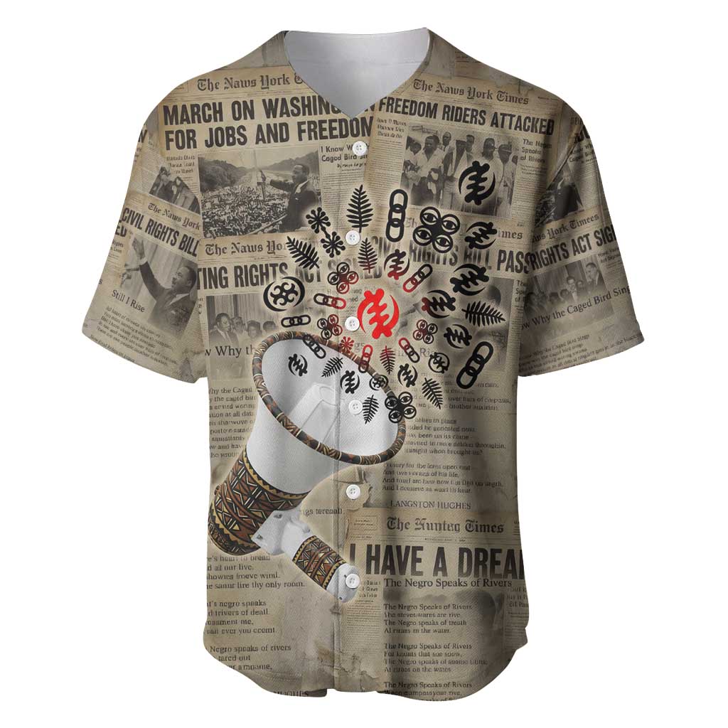 Louder Than Silence African Baseball Jersey Civil Rights News Megaphone