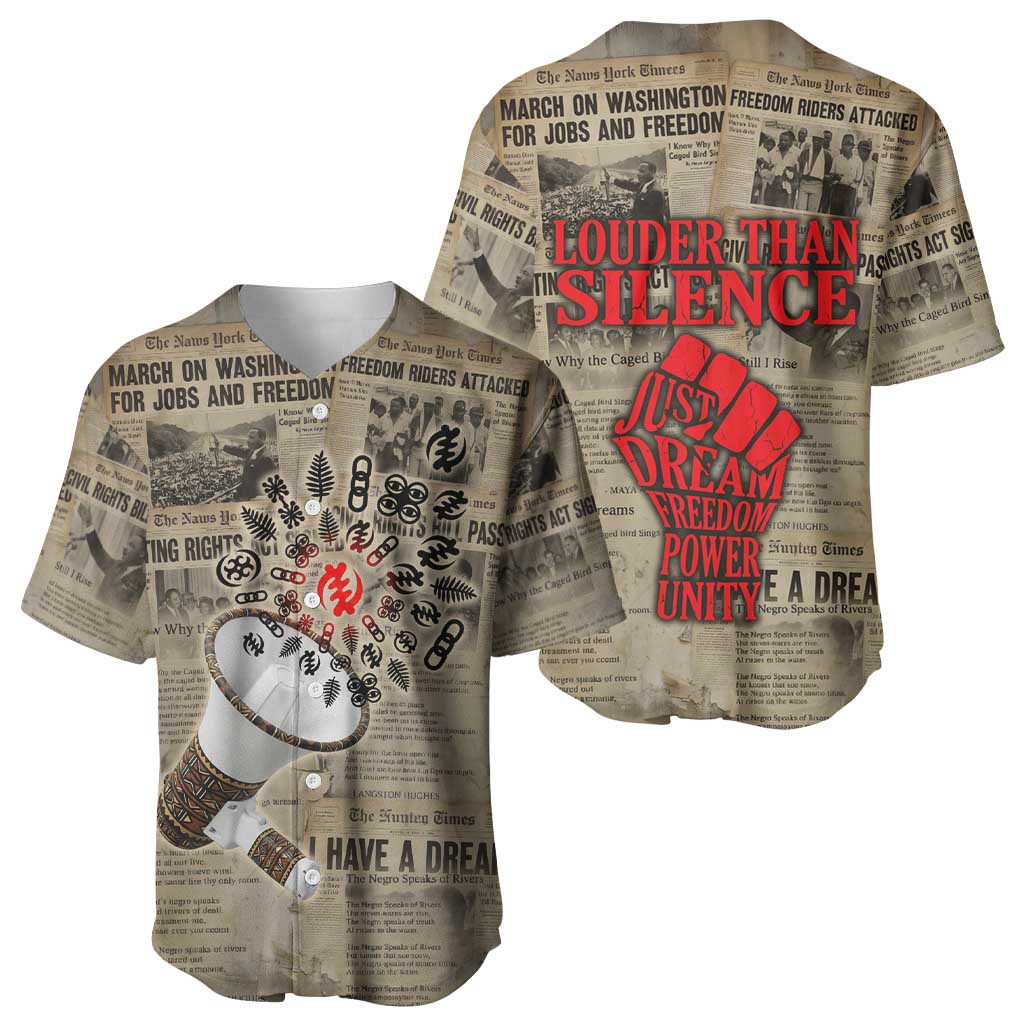 Louder Than Silence African Baseball Jersey Civil Rights News Megaphone