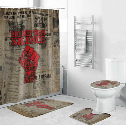 Louder Than Silence African Bathroom Set Civil Rights News Megaphone