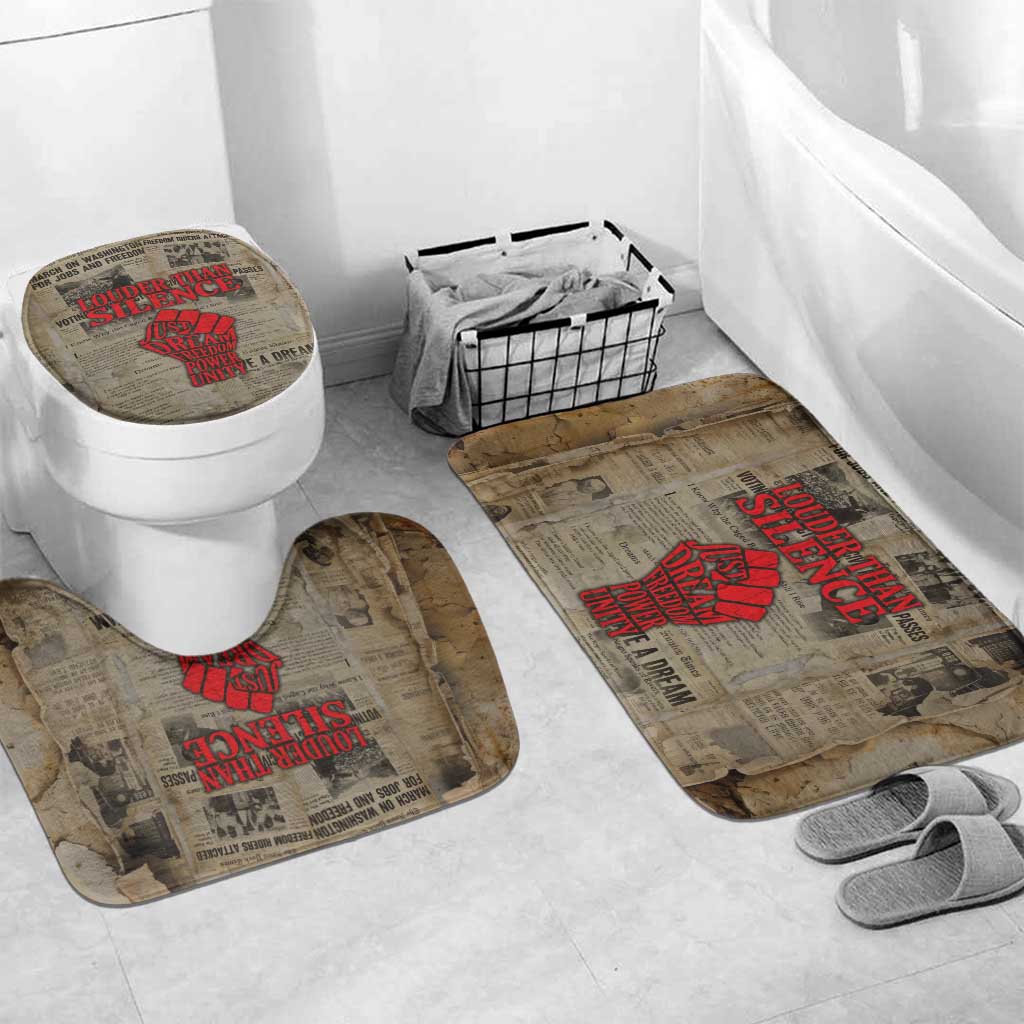 Louder Than Silence African Bathroom Set Civil Rights News Megaphone