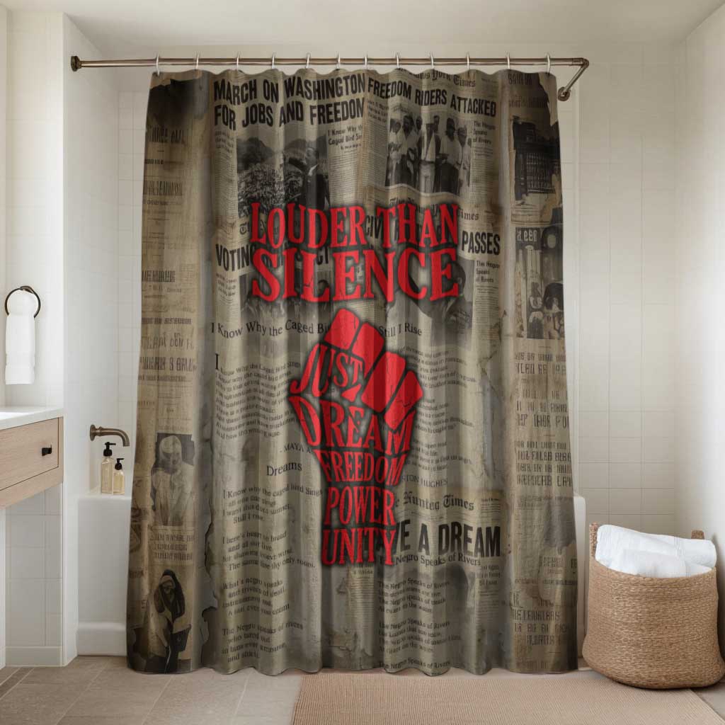 Louder Than Silence African Bathroom Set Civil Rights News Megaphone
