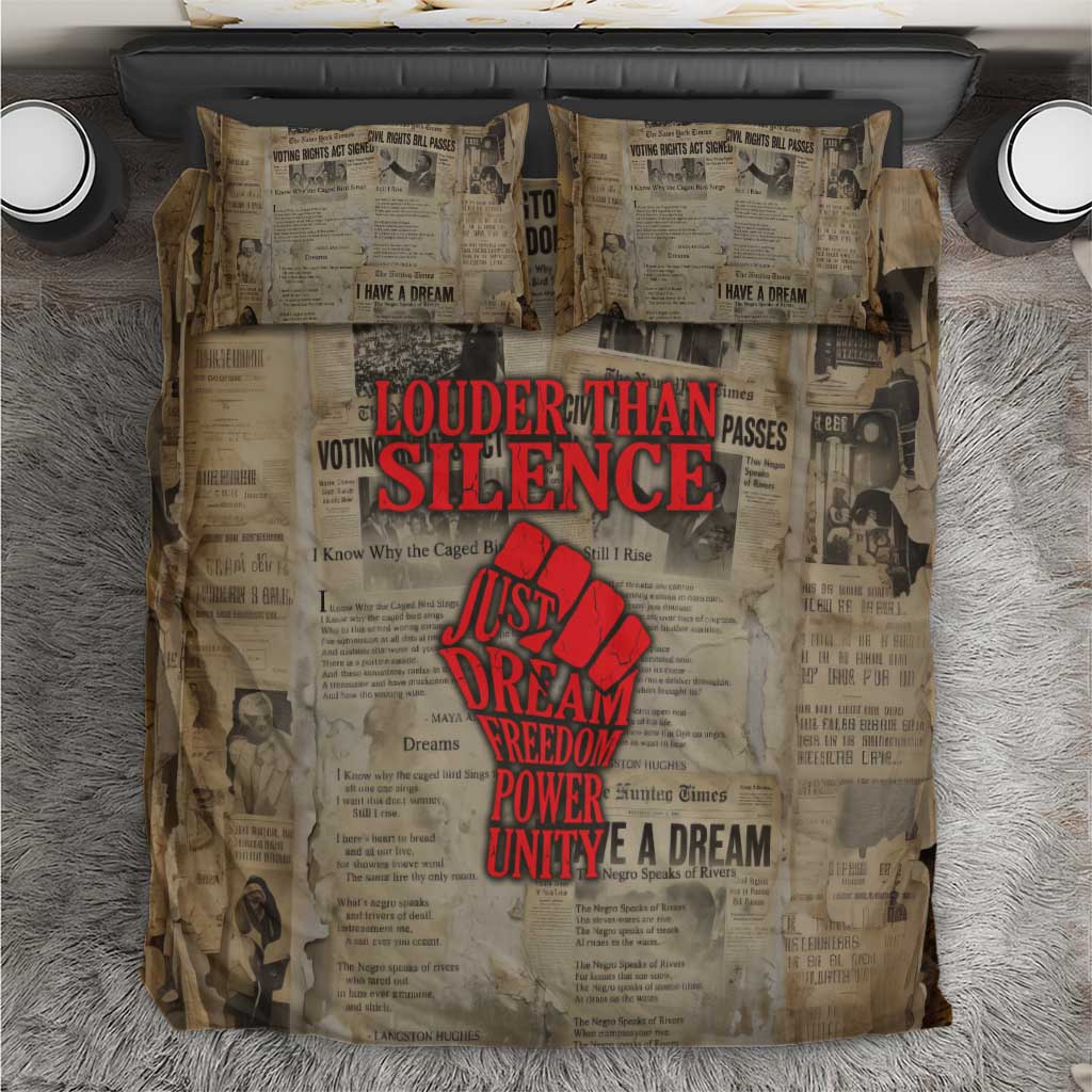 Louder Than Silence African Bedding Set Civil Rights News Megaphone