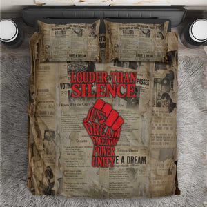Louder Than Silence African Bedding Set Civil Rights News Megaphone