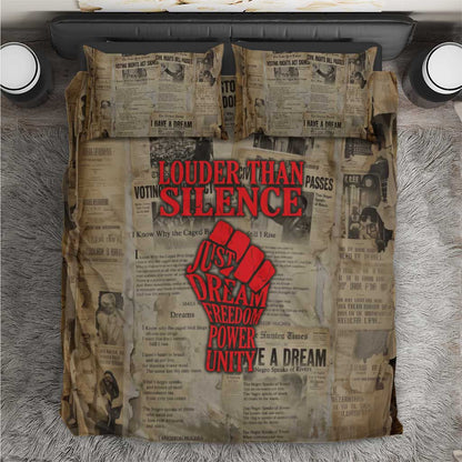 Louder Than Silence African Bedding Set Civil Rights News Megaphone