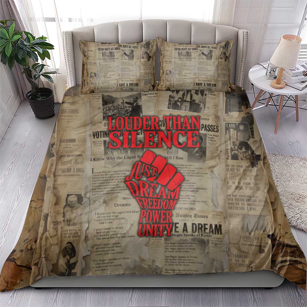 Louder Than Silence African Bedding Set Civil Rights News Megaphone