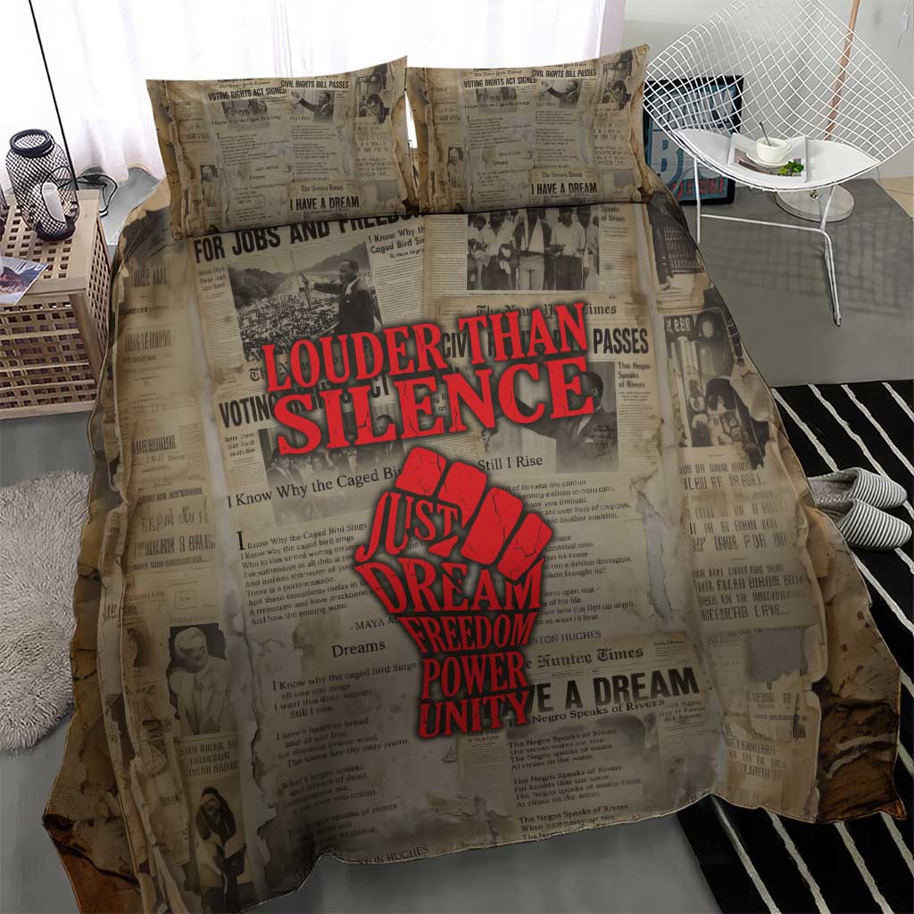 Louder Than Silence African Bedding Set Civil Rights News Megaphone