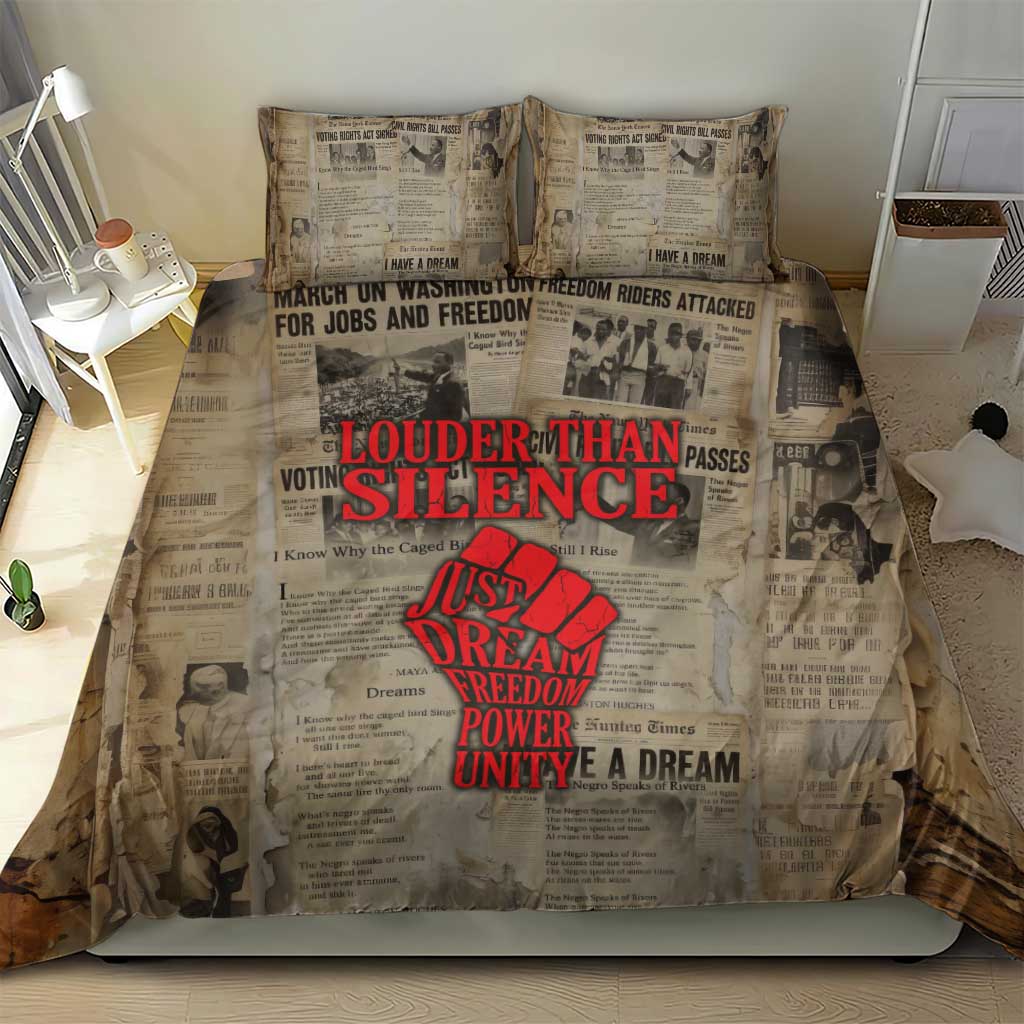 Louder Than Silence African Bedding Set Civil Rights News Megaphone