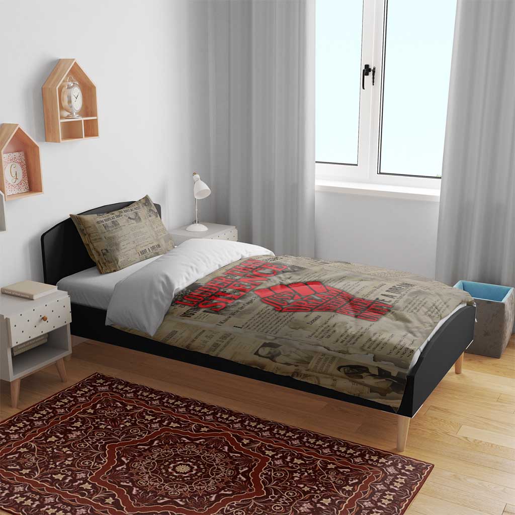 Louder Than Silence African Bedding Set Civil Rights News Megaphone