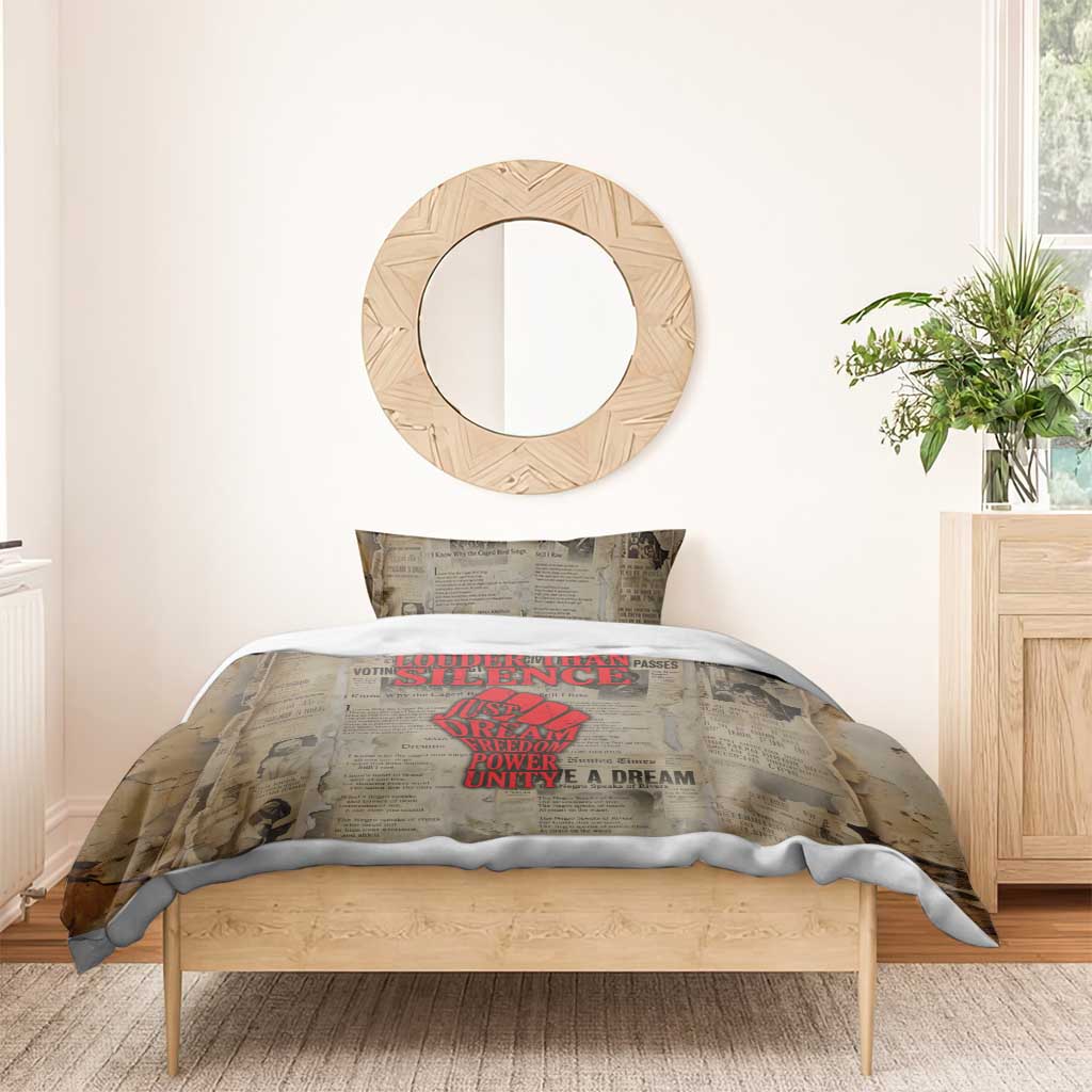 Louder Than Silence African Bedding Set Civil Rights News Megaphone