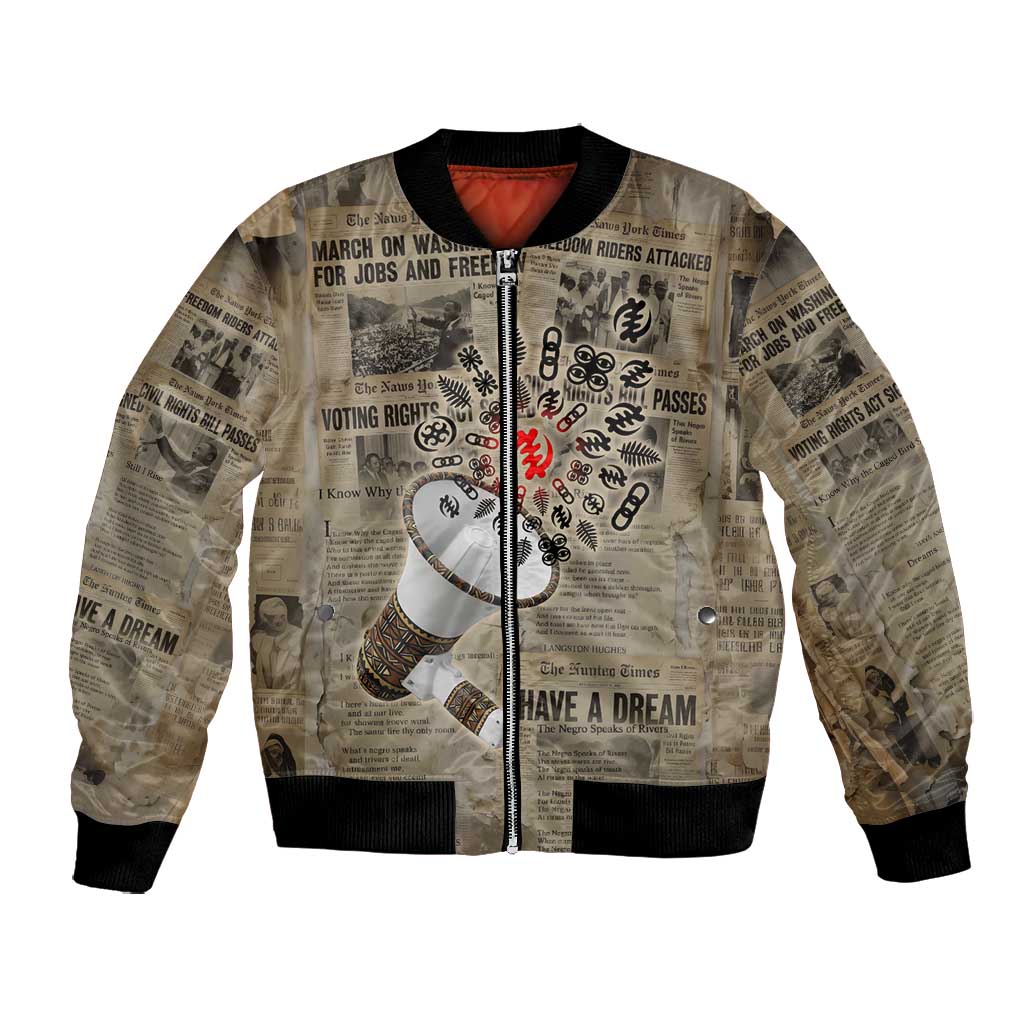 Louder Than Silence African Bomber Jacket Civil Rights News Megaphone