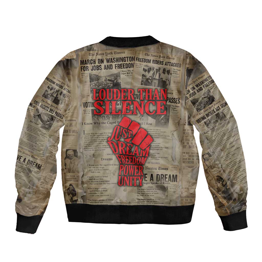 Louder Than Silence African Bomber Jacket Civil Rights News Megaphone
