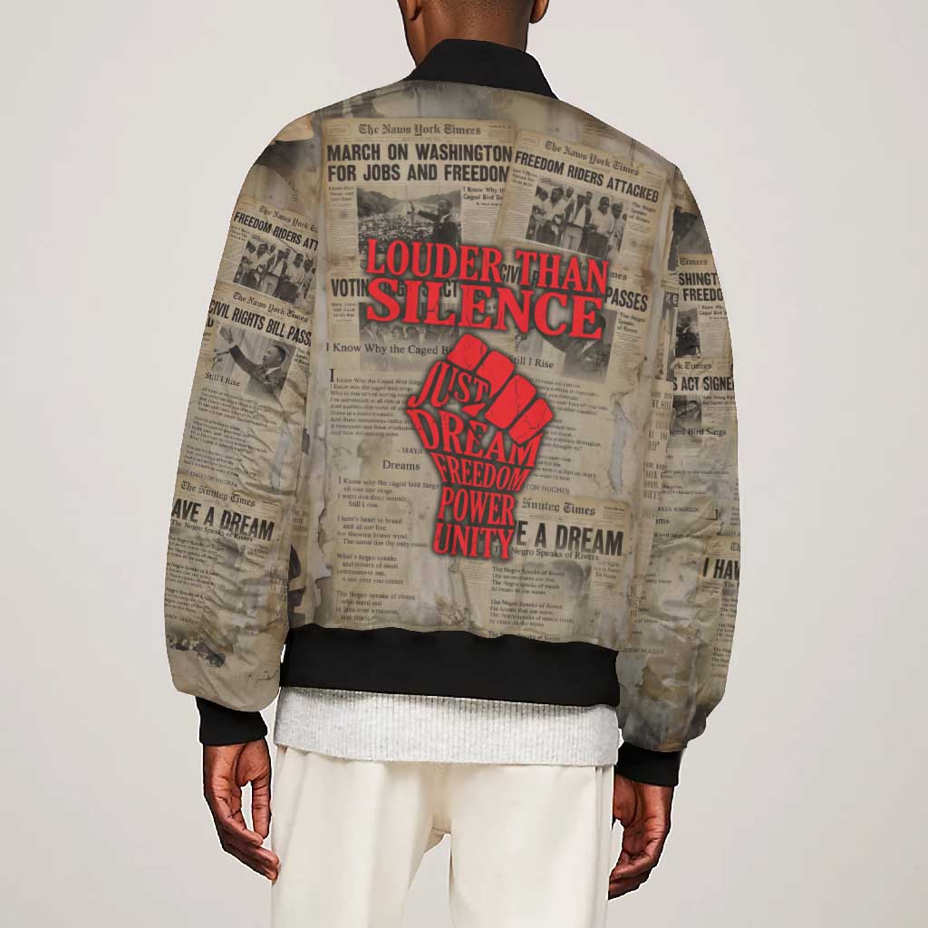 Louder Than Silence African Bomber Jacket Civil Rights News Megaphone