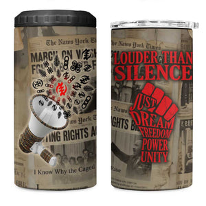 Louder Than Silence African 4 in 1 Can Cooler Tumbler Civil Rights News Megaphone