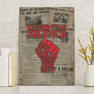Louder Than Silence African Canvas Wall Art Civil Rights News Megaphone