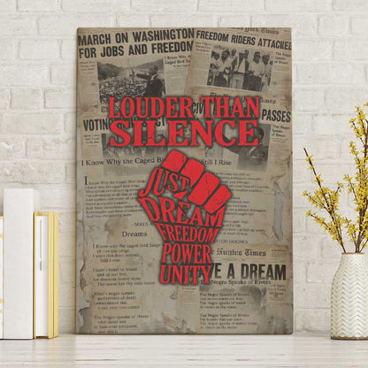 Louder Than Silence African Canvas Wall Art Civil Rights News Megaphone