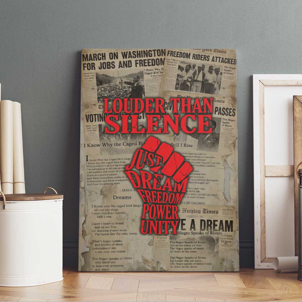 Louder Than Silence African Canvas Wall Art Civil Rights News Megaphone