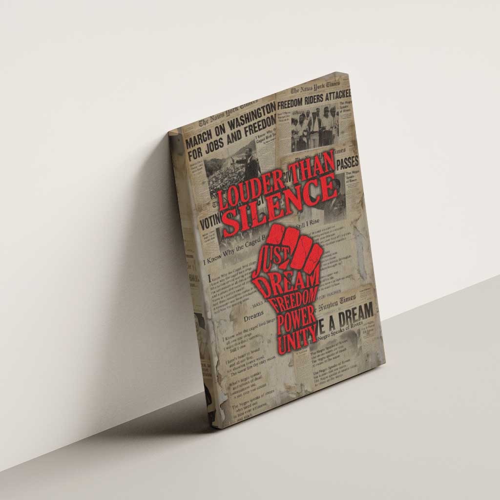 Louder Than Silence African Canvas Wall Art Civil Rights News Megaphone