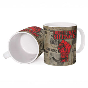 Louder Than Silence African Ceramic Mug Civil Rights News Megaphone