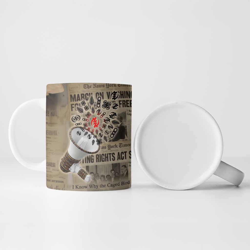 Louder Than Silence African Ceramic Mug Civil Rights News Megaphone
