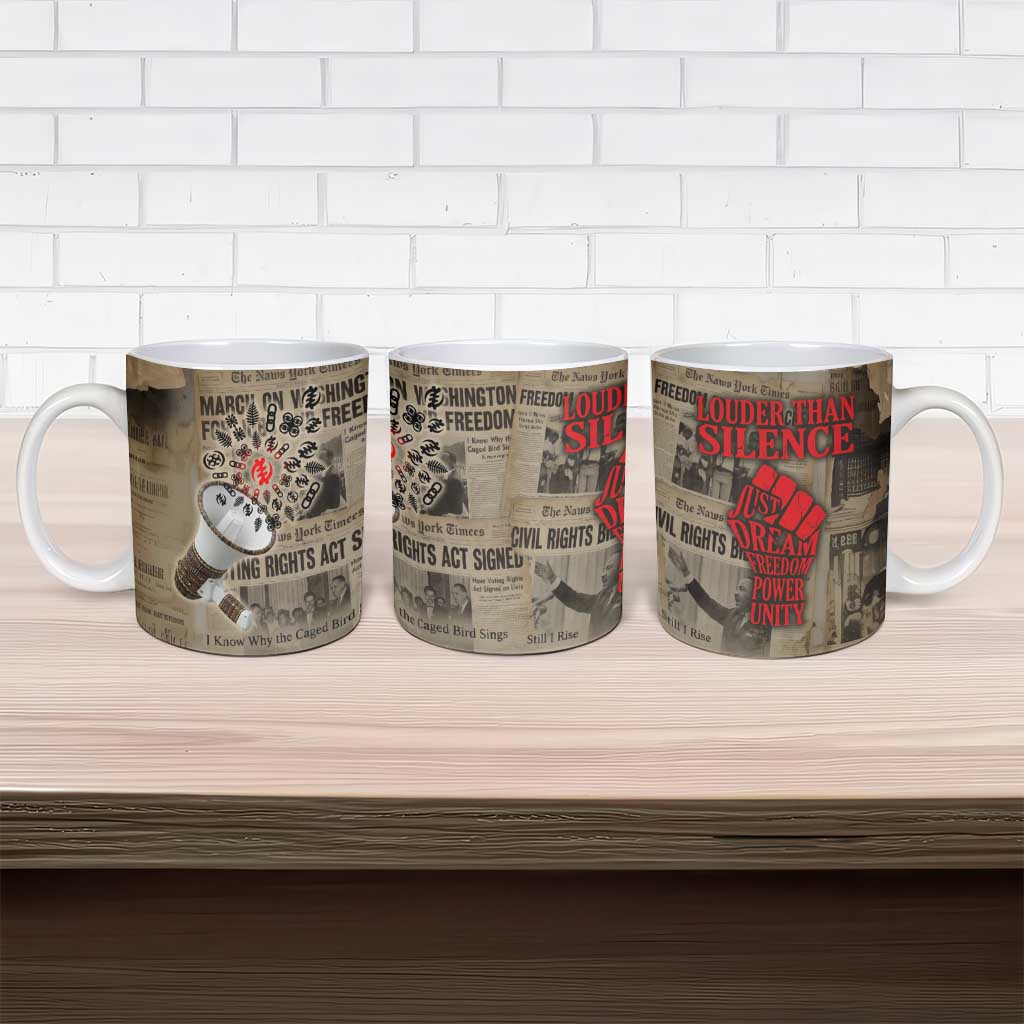 Louder Than Silence African Ceramic Mug Civil Rights News Megaphone