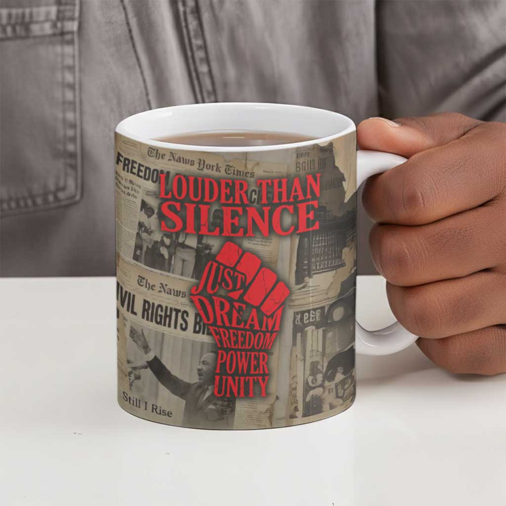 Louder Than Silence African Ceramic Mug Civil Rights News Megaphone