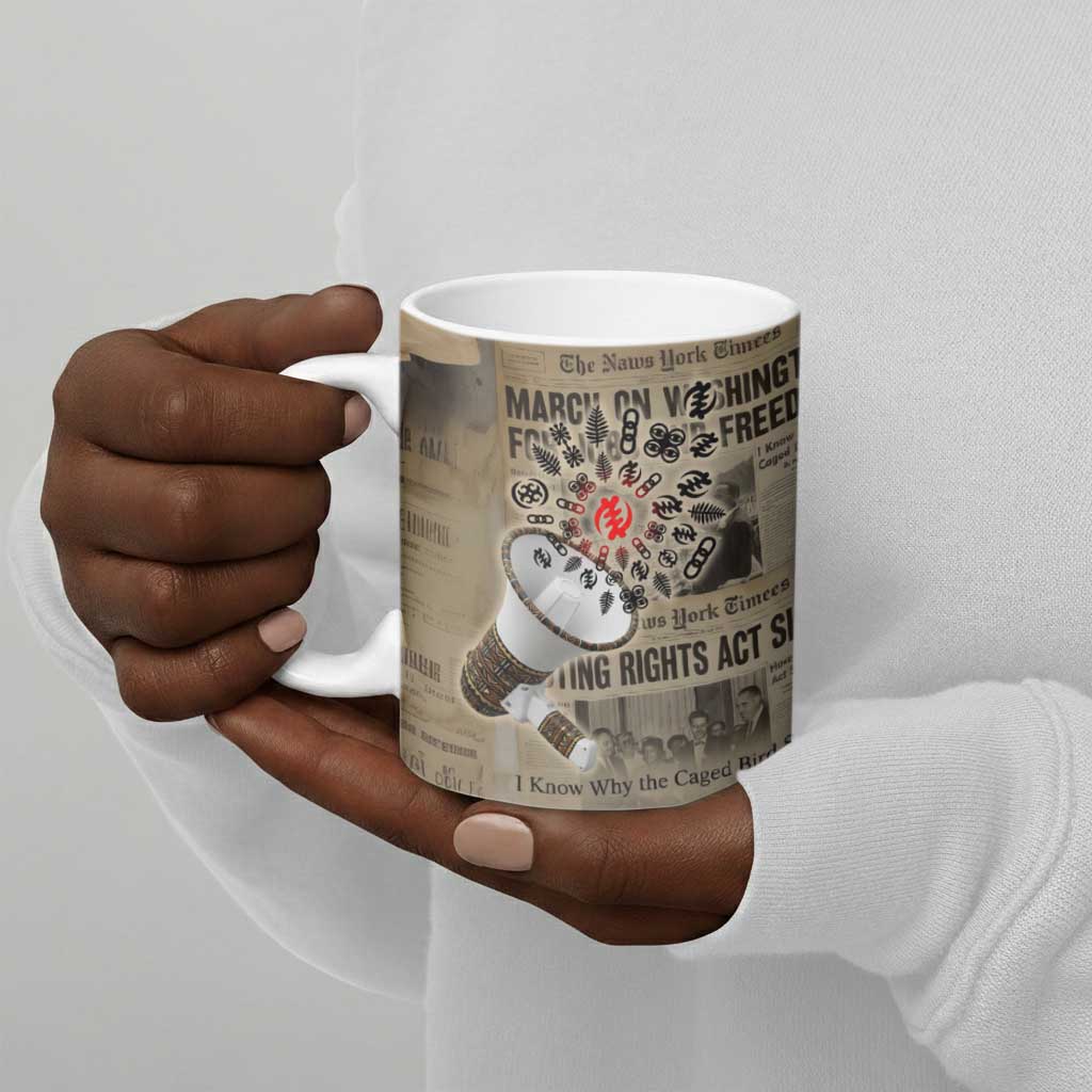 Louder Than Silence African Ceramic Mug Civil Rights News Megaphone
