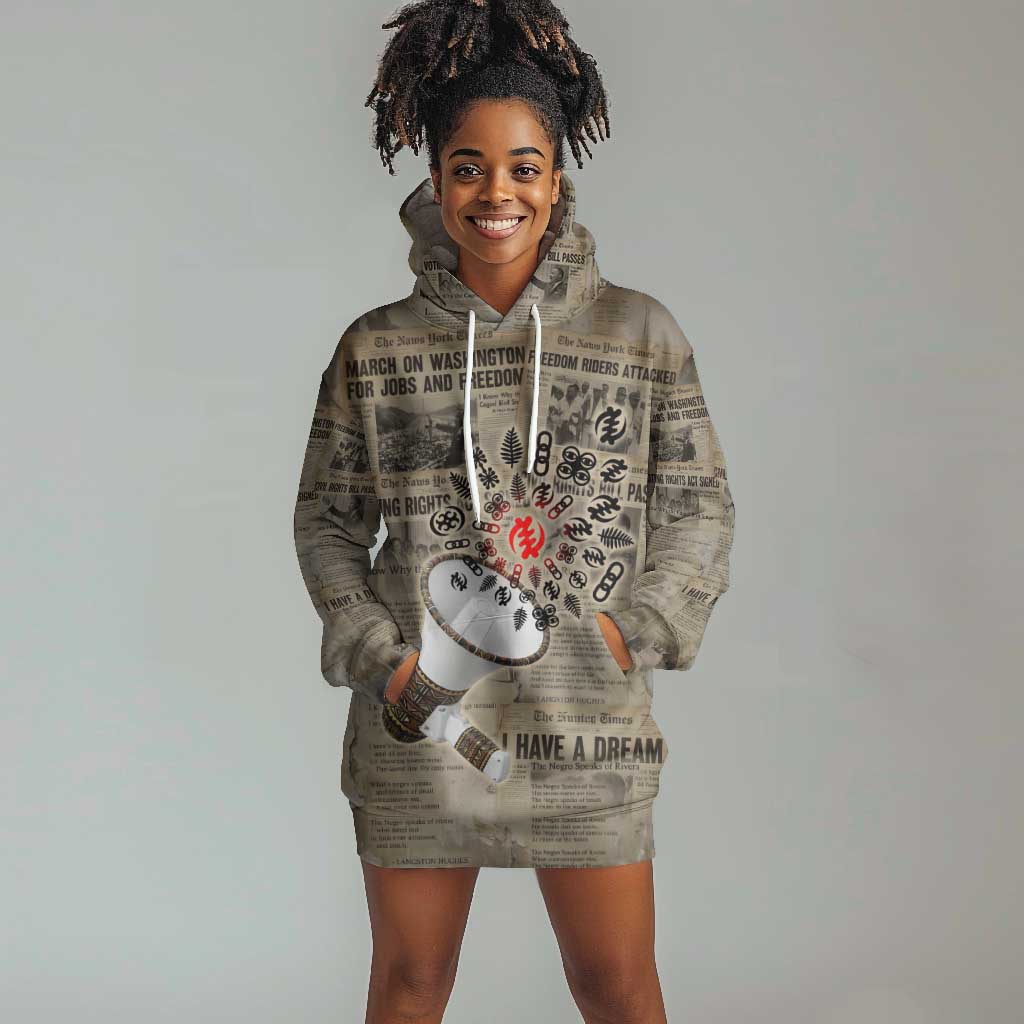 Louder Than Silence African Hoodie Dress Civil Rights News Megaphone