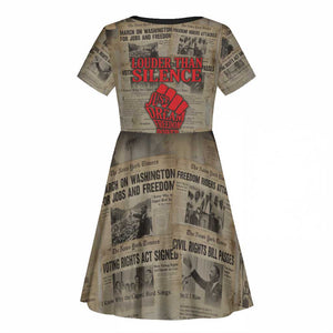 Louder Than Silence African Kid Short Sleeve Dress Civil Rights News Megaphone