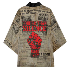 Louder Than Silence African Kimono Civil Rights News Megaphone