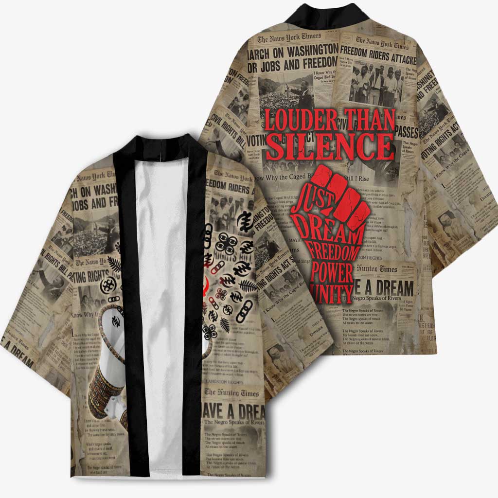Louder Than Silence African Kimono Civil Rights News Megaphone