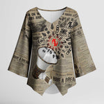 Louder Than Silence African Kimono Sleeve Blouse Civil Rights News Megaphone