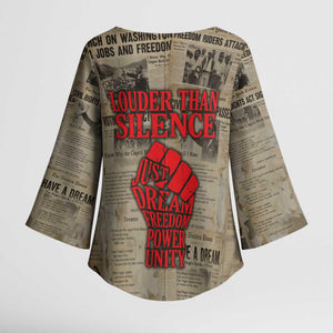 Louder Than Silence African Kimono Sleeve Blouse Civil Rights News Megaphone