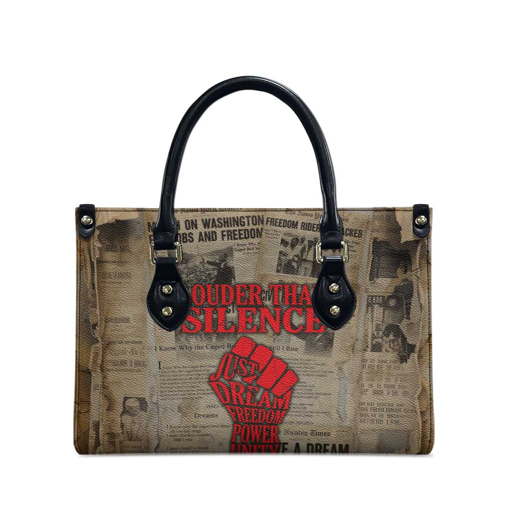 Louder Than Silence African Leather Bag Civil Rights News Megaphone