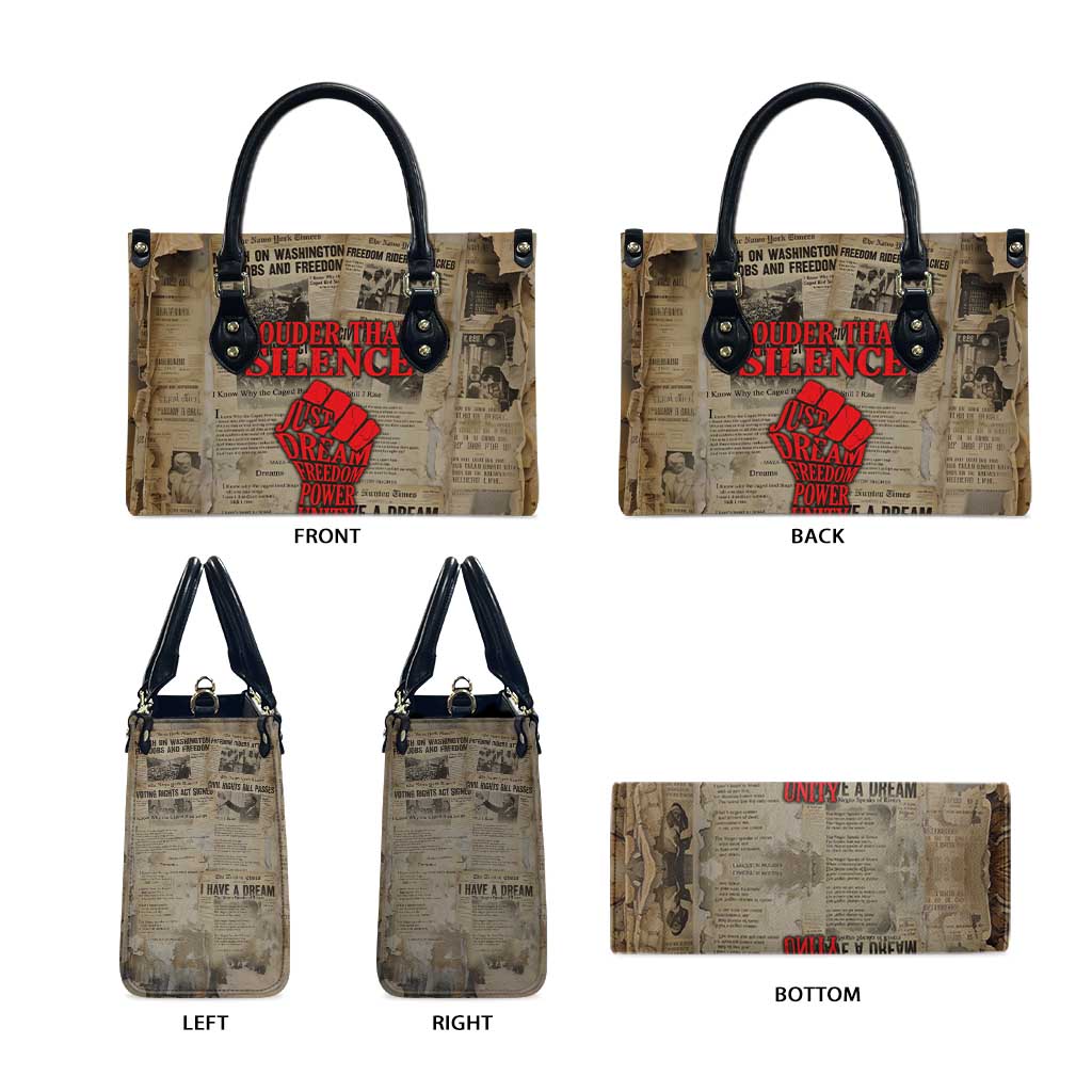 Louder Than Silence African Leather Bag Civil Rights News Megaphone