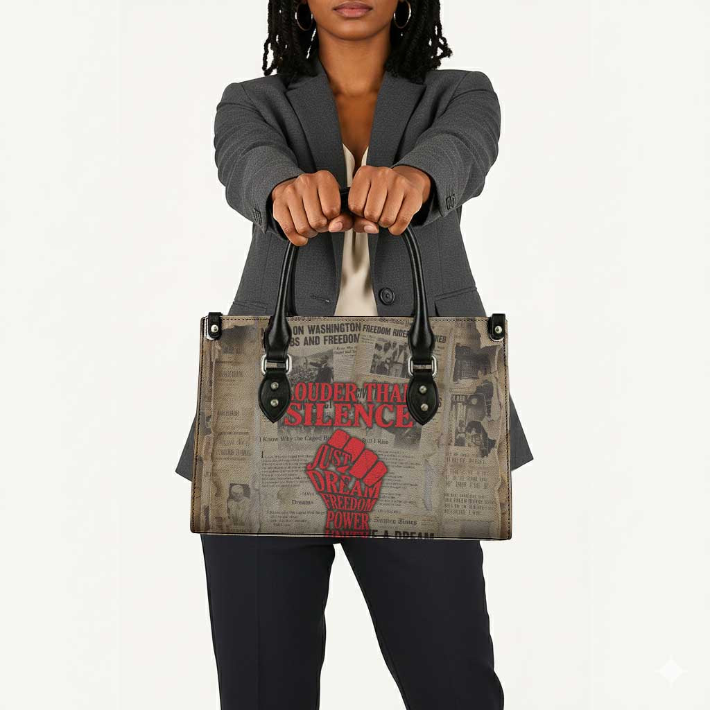 Louder Than Silence African Leather Bag Civil Rights News Megaphone