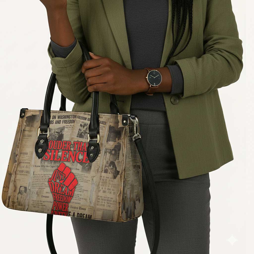 Louder Than Silence African Leather Bag Civil Rights News Megaphone