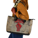 Louder Than Silence African Leather Tote Bag Civil Rights News Megaphone
