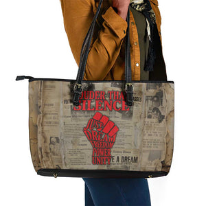 Louder Than Silence African Leather Tote Bag Civil Rights News Megaphone