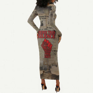 Louder Than Silence African Long Sleeve Bodycon Dress Civil Rights News Megaphone