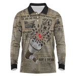 Louder Than Silence African Long Sleeve Polo Shirt Civil Rights News Megaphone