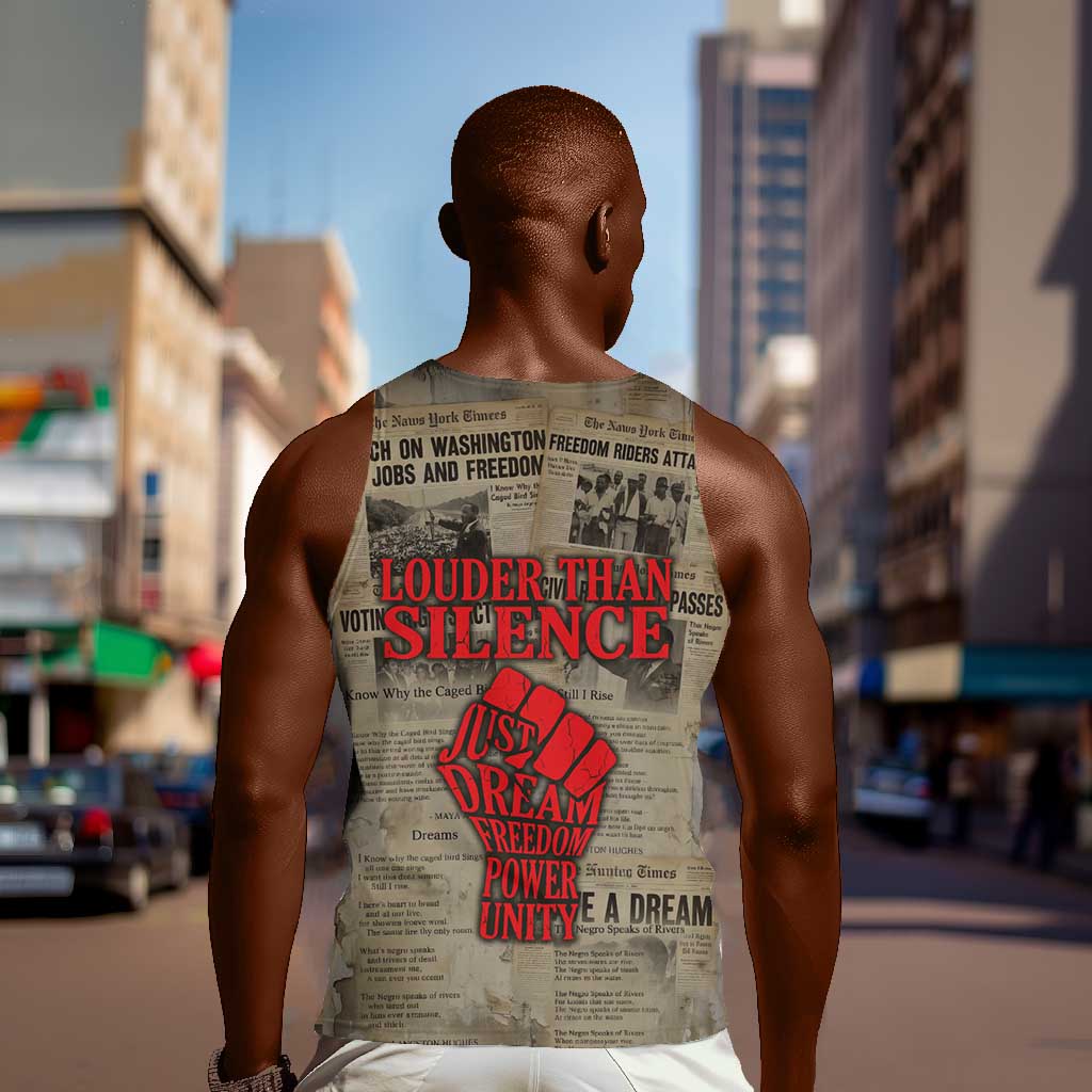 Louder Than Silence African Men Tank Top Civil Rights News Megaphone